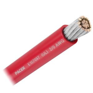 Image 1: Pacer Red 2/0 AWG Battery Cable - Sold By The Foot 
