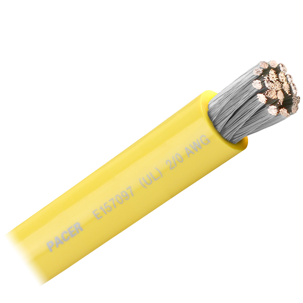 Image 1: Pacer Yellow 2/0 AWG Battery Cable - Sold By The Foot