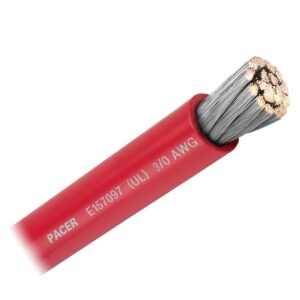 Image 1: Pacer Red 3/0 AWG Battery Cable - Sold By The Foot 