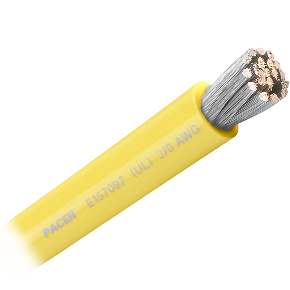 Image 1: Pacer Yellow 3/0 AWG Battery Cable - Sold By The Foot