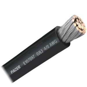 Image 1: Pacer Black 4/0 AWG Battery Cable - Sold By The Foot 