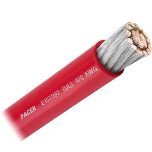 Image 1: Pacer Red 4/0 AWG Battery Cable - Sold By The Foot 
