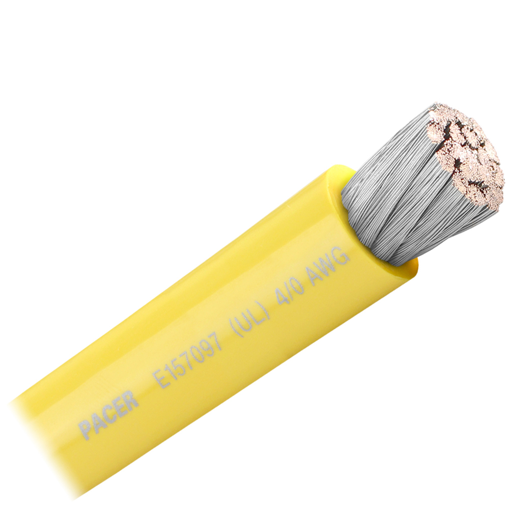 Image 1: Pacer Yellow 4/0 AWG Battery Cable - Sold By The Foot