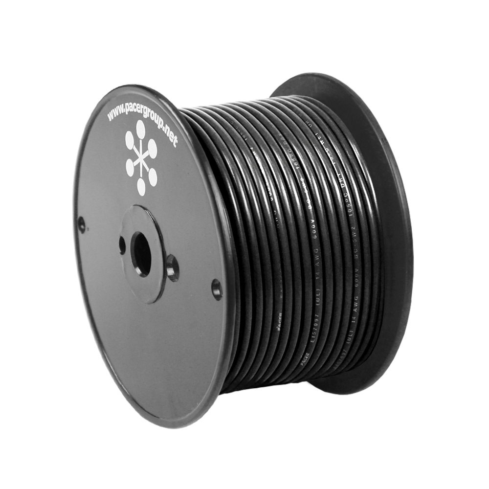Image 1: Pacer Black 18 AWG Primary Wire - 100'