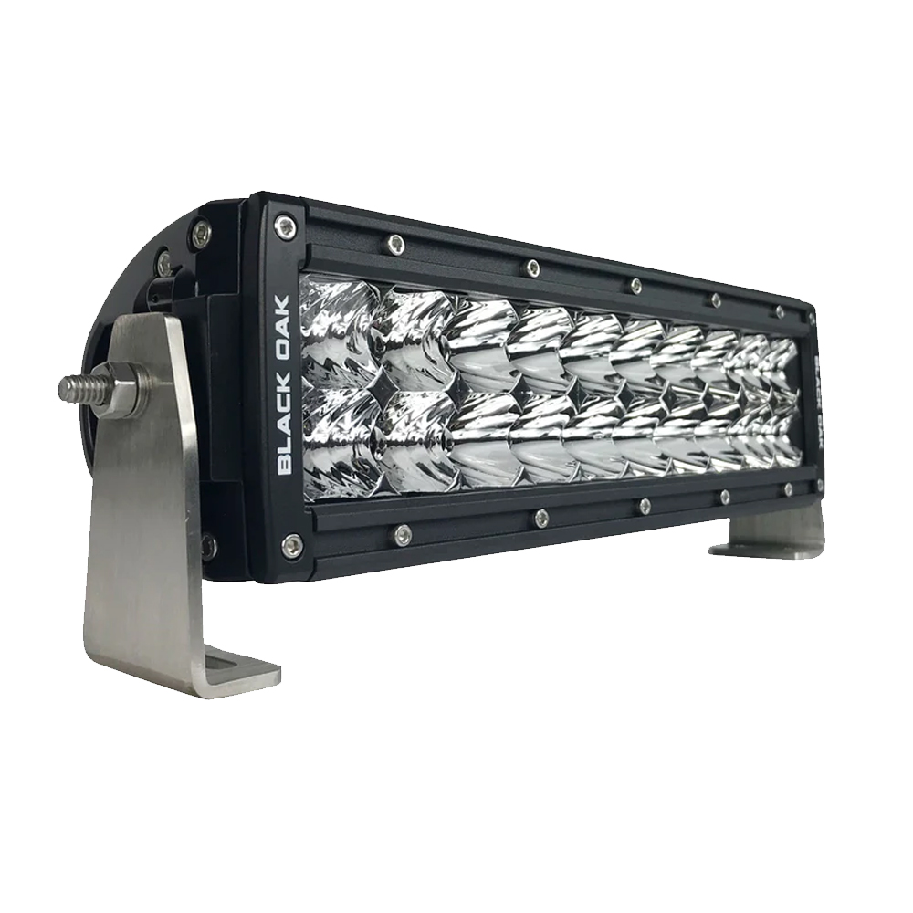 Image 1: Black Oak Pro Series 3.0 Curved Double Row 10" LED Light Bar - Combo Optics - Black Housing