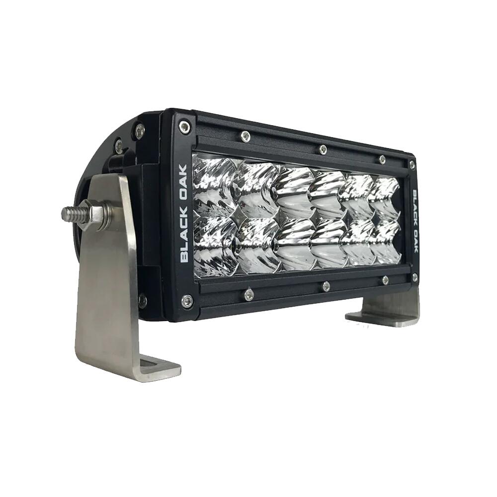 Image 1: Black Oak Pro Series 3.0 Double Row 6" LED Light Bar - Combo Optics - Black Housing