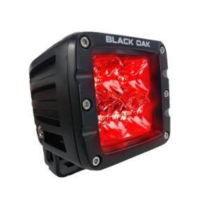 Image 1: Black Oak 2" Red LED Predator Hunting Pod Light - Flood Optics - Black Housing - Pro Series 3.0
