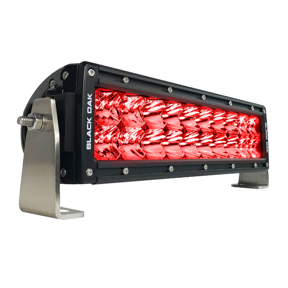 Image 1: Black Oak 10" Red LED Predator Hunting Light Bar - Combo Optics - Black Housing - Pro Series 3.0