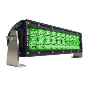 Image 1: Black Oak 10" Green LED Hog Hunting Light Bar - Combo Optics - Black Housing - Pro Series 3.0