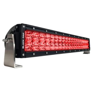 Image 1: Black Oak 20" Curved Double Row Red LED Predator Hunting Light Bar - Combo Optics - Black Housing - Pro Series 3.0