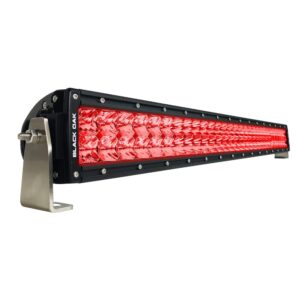 Image 1: Black Oak 30" Curved Double Row Red LED Predator Hunting Light Bar - Combo Optics - Black Housing - Pro Series 3.0