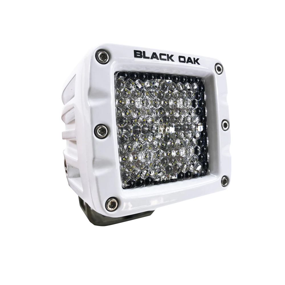 Image 1: Black Oak 2" Marine LED Pod Light - Diffused Optics - White Housing - Pro Series 3.0