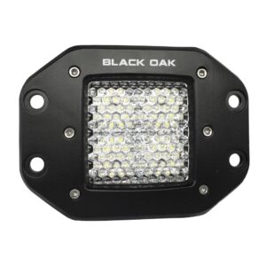 Image 1: Black Oak 2" Flush Mount LED Pod Light - Flood Optics - Black Housing - Pro Series 3.0