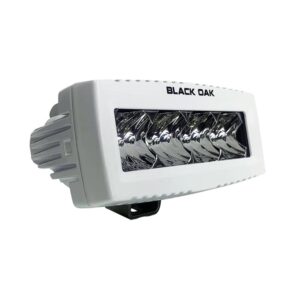 Image 1: Black Oak 4" Marine Spreader Light - Flood Optics - White Housing - Pro Series 3.0
