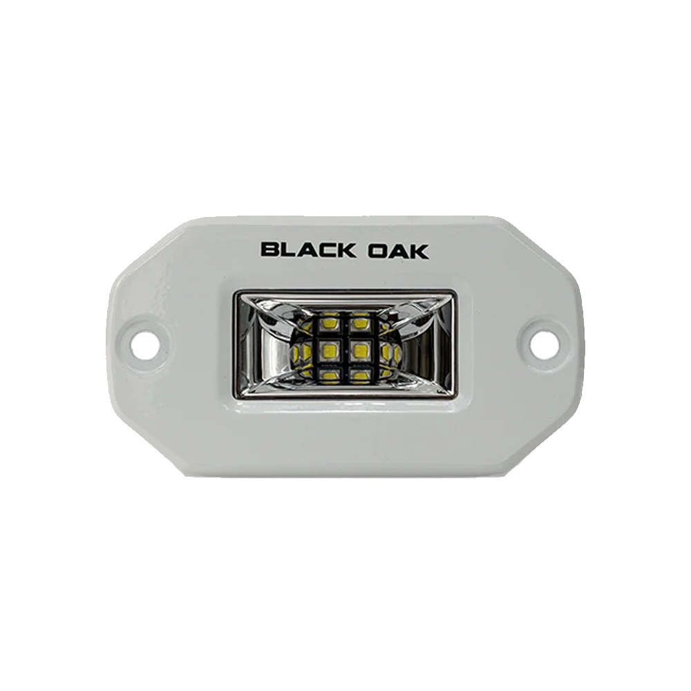 Image 1: Black Oak 2" Marine Flush Mount Spreader Light - White Housing - Pro Series 3.0