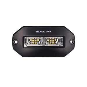 Image 1: Black Oak 4" Marine Flush Mount Spreader Light - Black Housing - Pro Series 3.0