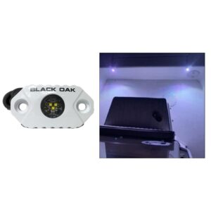 Image 1: Black Oak Rock Accent Light - White LEDs - White Housing