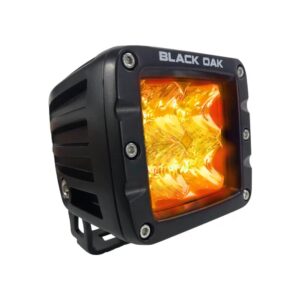 Image 1: Black Oak 2" Amber LED Pod Light - Flood Optics - Black Housing - Pro Series 3.0