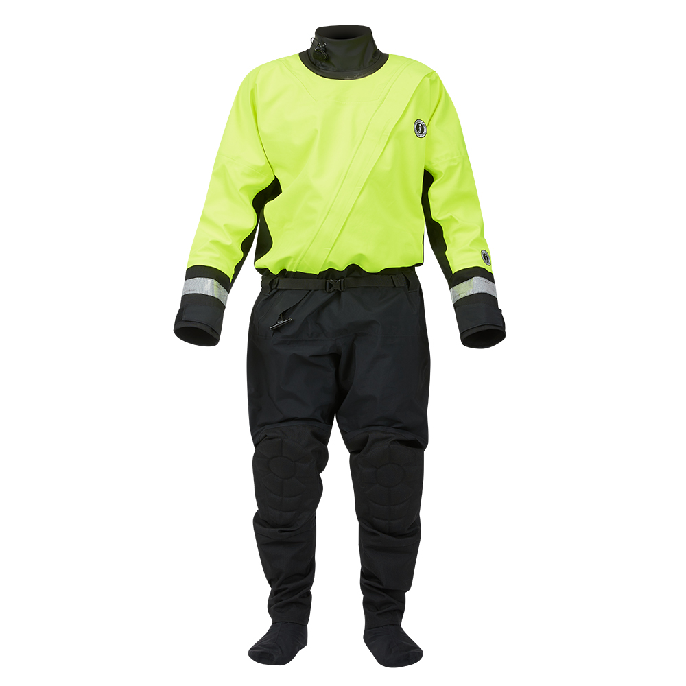 Image 1: Mustang MSD576 Water Rescue Dry Suit - Fluorescent Yellow Green-Black - Medium