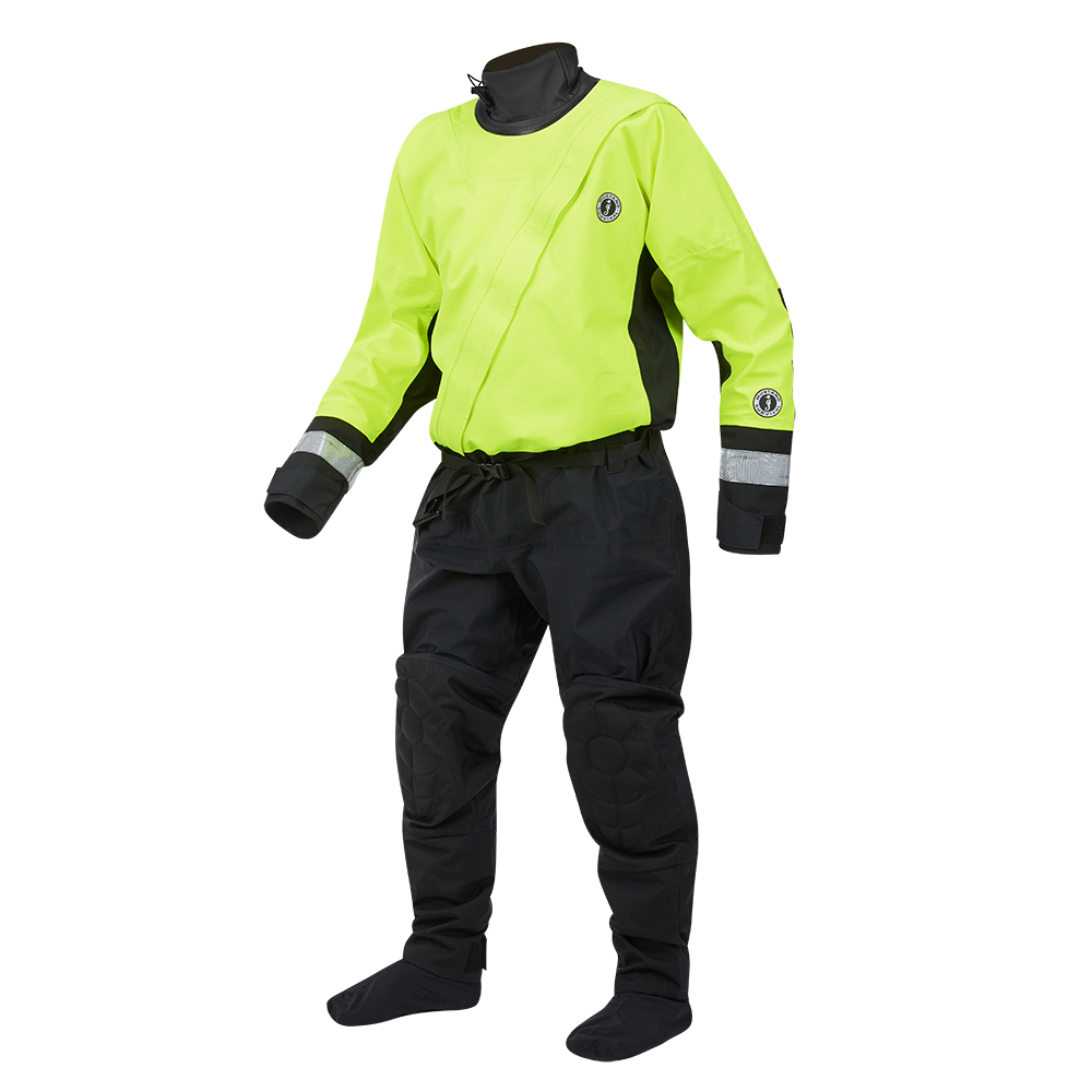 Image 3: Mustang MSD576 Water Rescue Dry Suit - Fluorescent Yellow Green-Black - Large