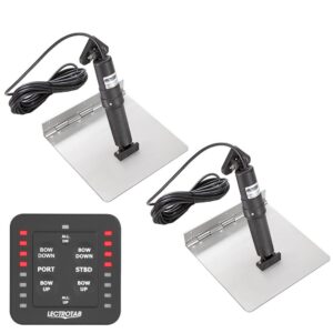 Image 1: Lectrotab XKA Stainless Steel Trim Tab Kit w/One-Touch Control - 9 x 24
