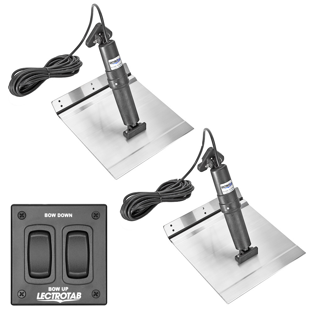 Image 1: Lectrotab XKA Aluminum Alloy Trim Tab Kit w/Rocker Switch - 9 x 18