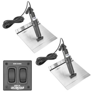 Image 1: Lectrotab XKA Aluminum Alloy Trim Tab Kit w/Rocker Switch - 12 x 24