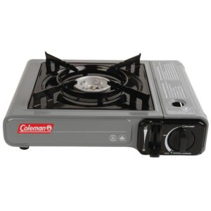 Image 1: Coleman Table Top 1 Burner Butane Camping Stove - Grey