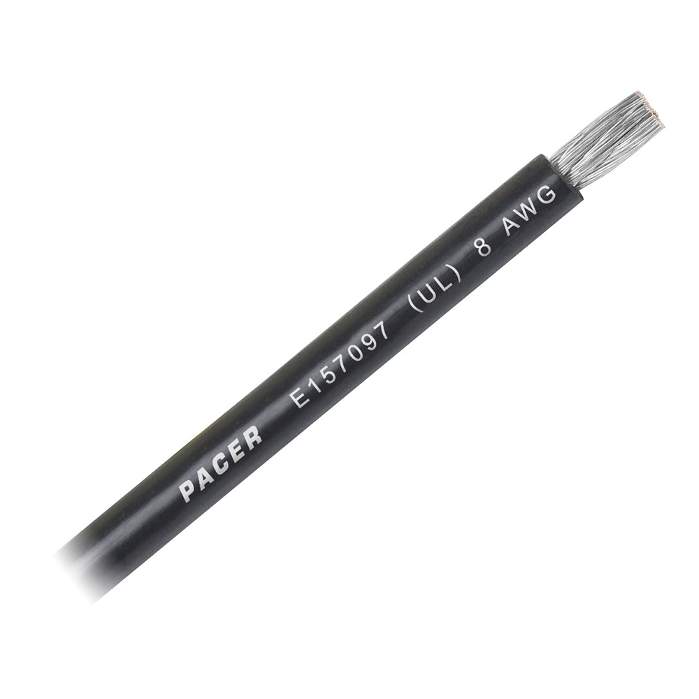 Image 1: Pacer Black 8 AWG Battery Cable - Sold By The Foot