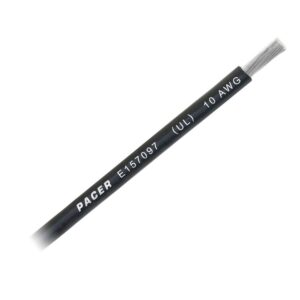 Image 1: Pacer Black 10 AWG Battery Cable - Sold By The Foot 