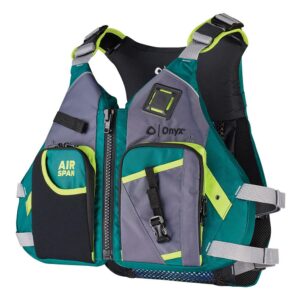 Image 1: Onyx Airspan Angler Life Jacket - M/L - Green