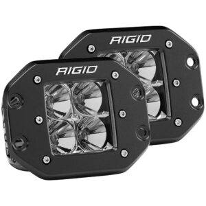 Image 1: RIGID Industries D-Series PRO Flood Flush Mount Black Light - Pair