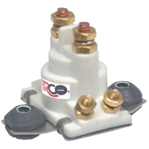 Image 1: ARCO Marine Outboard Solenoid w/Flat Isolated Base & White Housing