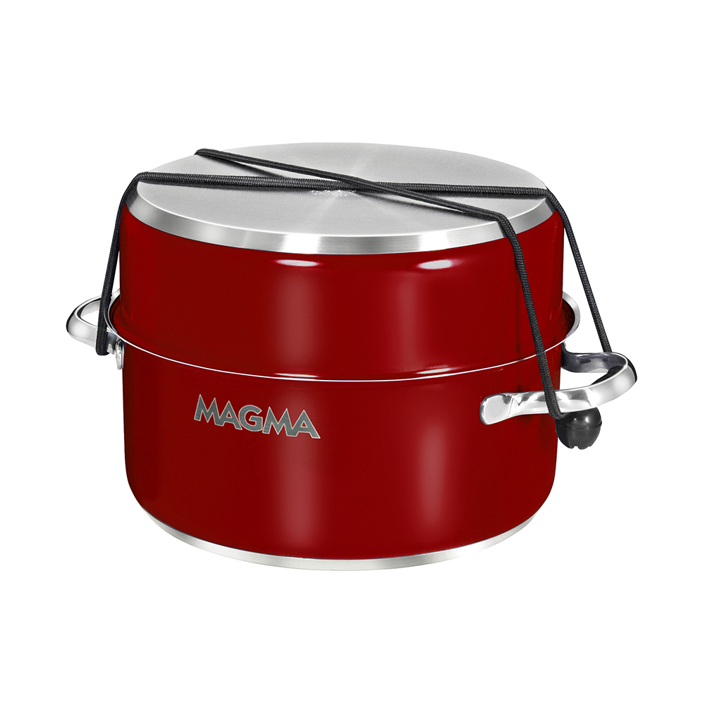 Image 3: Magma Nestable 10 Piece Induction Non-Stick Enamel Finish Cookware Set - Magma Red