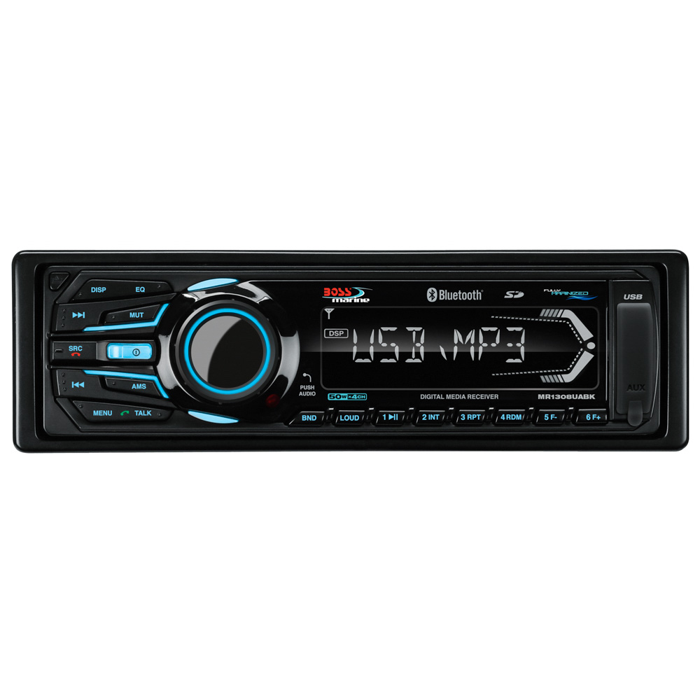 Image 1: Boss Audio MR1308UABK Bluetooth® - Fully Marinized MP3-Compatible Digital Media Receiver w/USB & SD Memory Card Ports & Aux Input