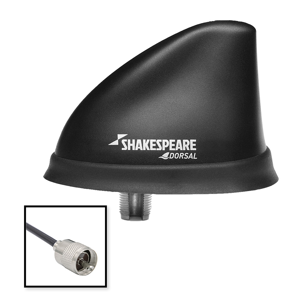 Image 1: Shakespeare Dorsal Antenna Black Low Profile 26' RGB Cable w/PL-259