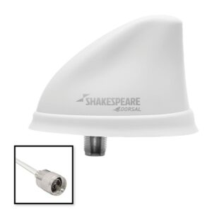Image 1: Shakespeare Dorsal Antenna White Low Profile 26' RGB Cable w/PL-259