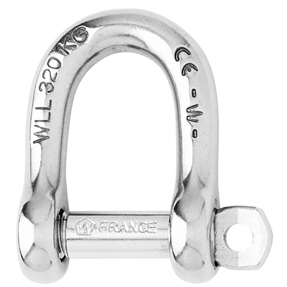 Image 1: Wichard Self-Locking D Shackle - 12mm Diameter - 15/32"