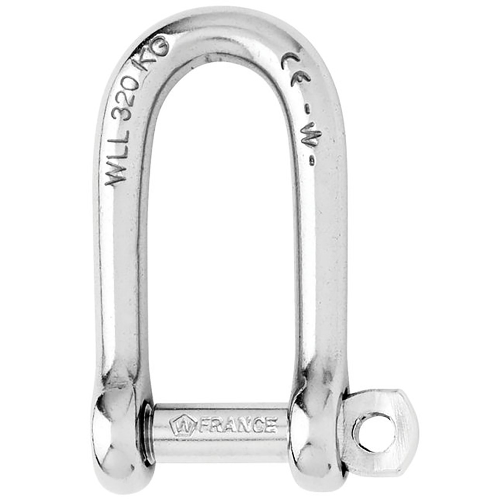 Image 1: Wichard Self-Locking Long D Shackle - 10mm Diameter - 13/32"