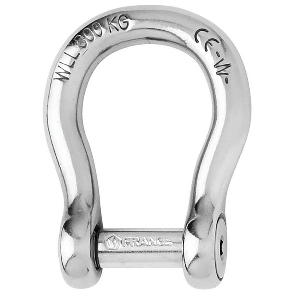 Image 1: Wichard Self-Locking Allen Head Pin Bow Shackle - 10mm Diameter - 13/32"