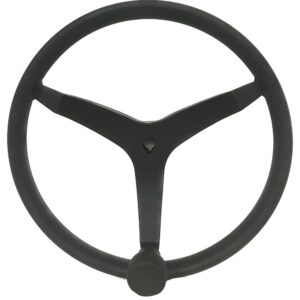 Image 1: Uflex - V46 - 13.5" Stainless Steel Steering Wheel w/Speed Knob - Black