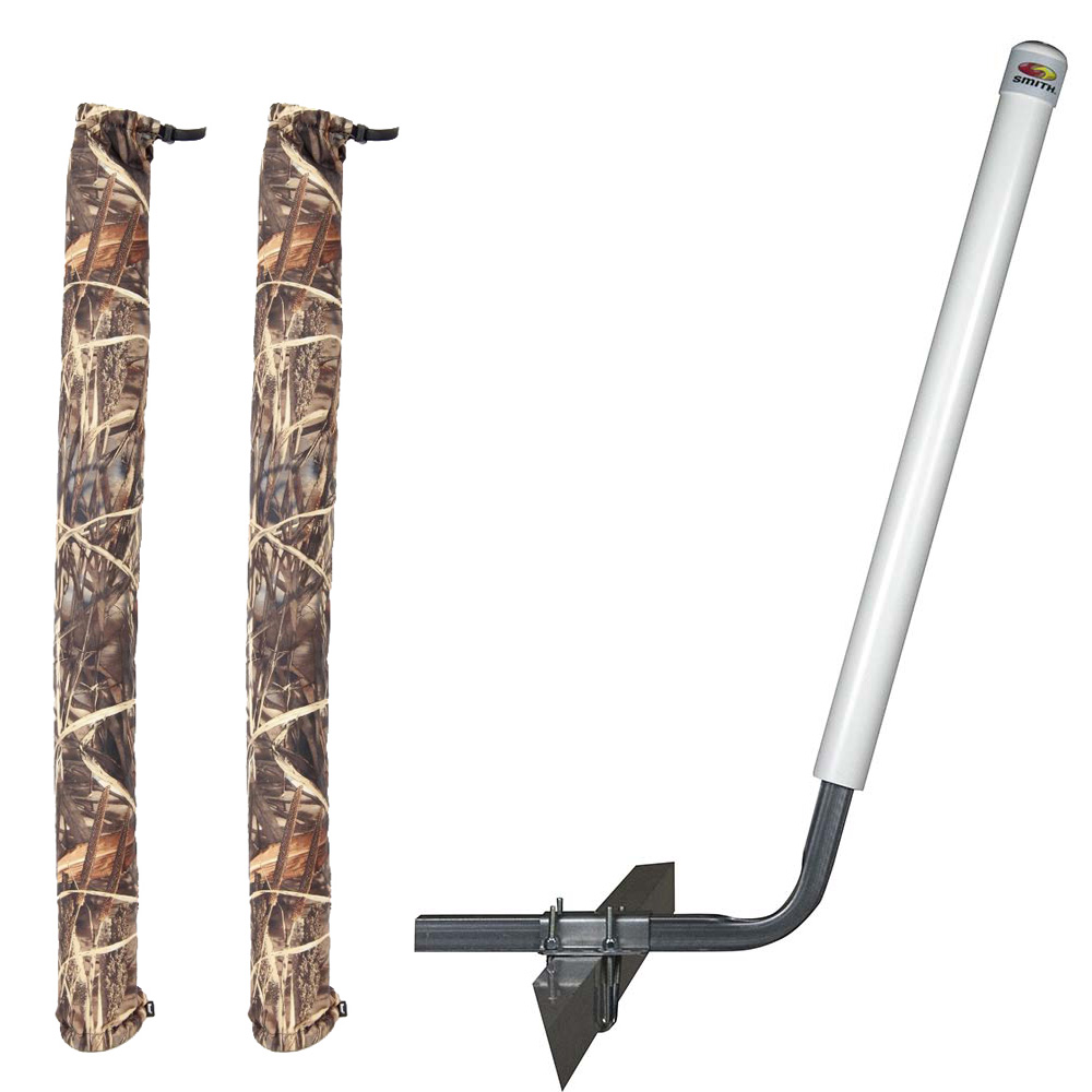 Image 1: C.E. Smith Angled Post Guide-On - 40" - White w/FREE Camo Wet Lands 36" Guide-On Cover