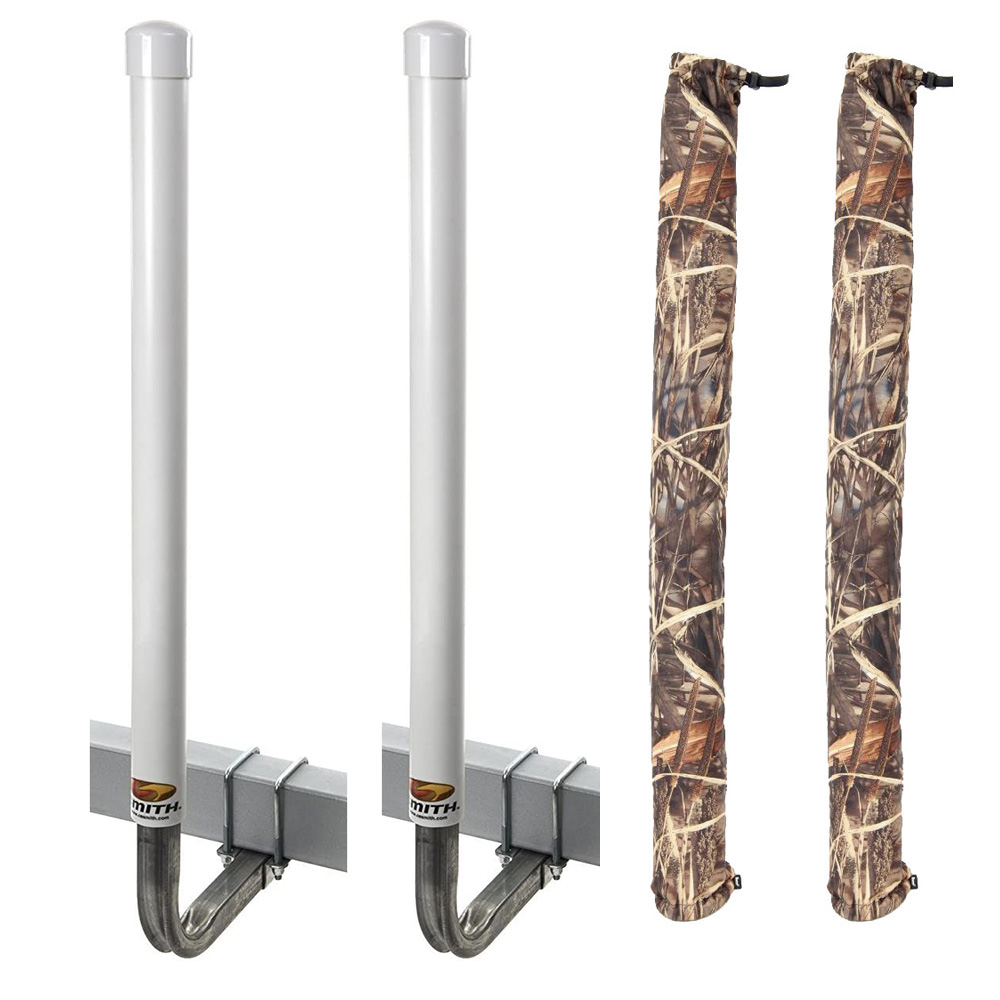 Image 1: C.E. Smith PVC 40" Post Guide-On w/Unlighted Posts & FREE Camo Wet Lands Post Guide-On Pads