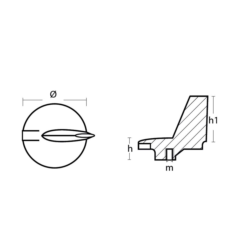 Image 2: Tecnoseal Zinc Yamaha Trim Tab Anode f/200 - 300 HP Motors