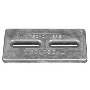 Image 1: Tecnoseal Rectangular Zinc Plate Anode w/Inserts - 12" x 6" x 1"