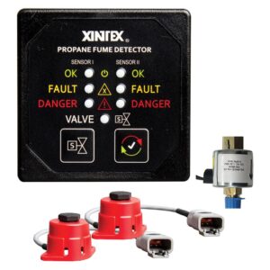 Image 1: Fireboy-Xintex Propane Fume Detector, 2 Channel, 2 Sensors, Solenoid Valve & Control & 20' Cable - 24V DC 