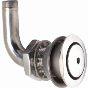 Image 1: Attwood 316 Stainless Steel Alloy Flush Mount Fuel Vent - 90° Vent