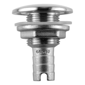 Image 1: Attwood Stainless Steel Thru-Hull Short Straight Barbed - 3/4" Inner Diameter