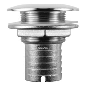 Image 1: Attwood Stainless Steel Thru-Hull Short Straight Barbed - 1-1/2" Inner Diameter