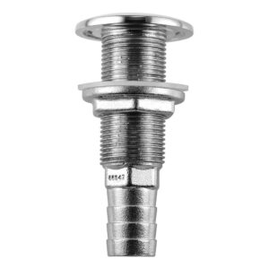Image 1: Attwood Stainless Steel Thru-Hull Standard Straight Barbed - 3/4" Inner Diameter 